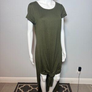 Olive Green Short Sleeve Maxi Dress or Long Shirt